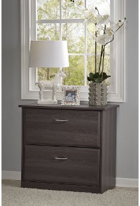 Heather Gray 2 Drawer Lateral File Cabinet - Cabot -2