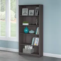 WC31766 Heather Gray 5-Shelf Bookcase - Cabot