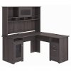 Heather Gray L-Desk with Hutch - Cabot-3
