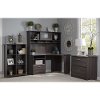 Heather Gray Corner Desk with Hutch, Lateral File, Bookcase - Cabot -2