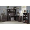 Heather Gray L-Desk with Hutch, Lateral File, Bookcase - Cabot -2