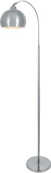 Polished Steel Arched Arm Floor Lamp