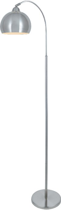 Polished Steel Arched Arm Floor Lamp