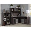 Cabot Heather Gray L-Desk with Hutch, 6 Cube Bookcase-2