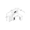 Cabot Heather Gray L-Desk with Hutch, 6 Cube Bookcase-5