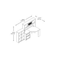 Heather Gray Corner Desk with Hutch, 6 Cube Bookcase - Cabot -5