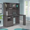 CAB008HRG Cabot Heather Gray Corner Desk with Hutch - Bush Furniture