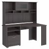 Heather Gray Corner Desk With Hutch - Cabot -2