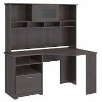 Heather Gray Corner Desk With Hutch - Cabot -2