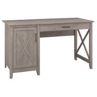 Gray Single Pedestal Desk (54 Inch) - Key West-2
