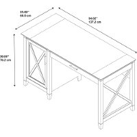 Gray Single Pedestal Desk (54 Inch) - Key West-5