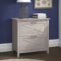 KWF130WG-03 Key West Washed Gray 2 Drawer Lateral File Cabinet - Bush Furniture