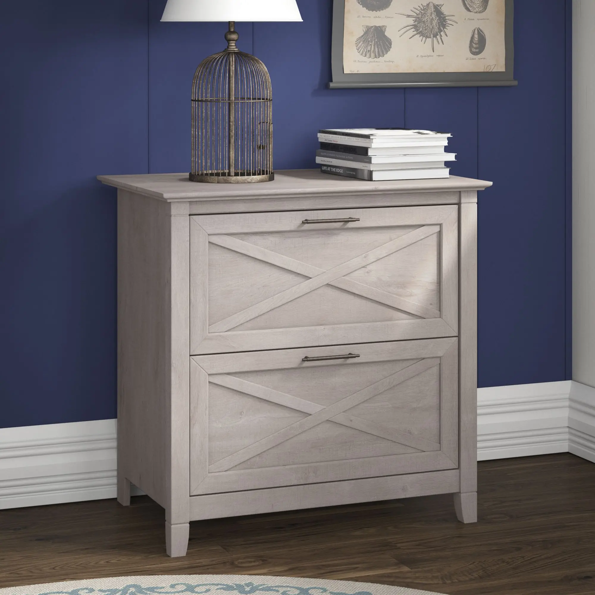 KWF130WG-03 Key West Washed Gray 2 Drawer Lateral File Cabinet-1