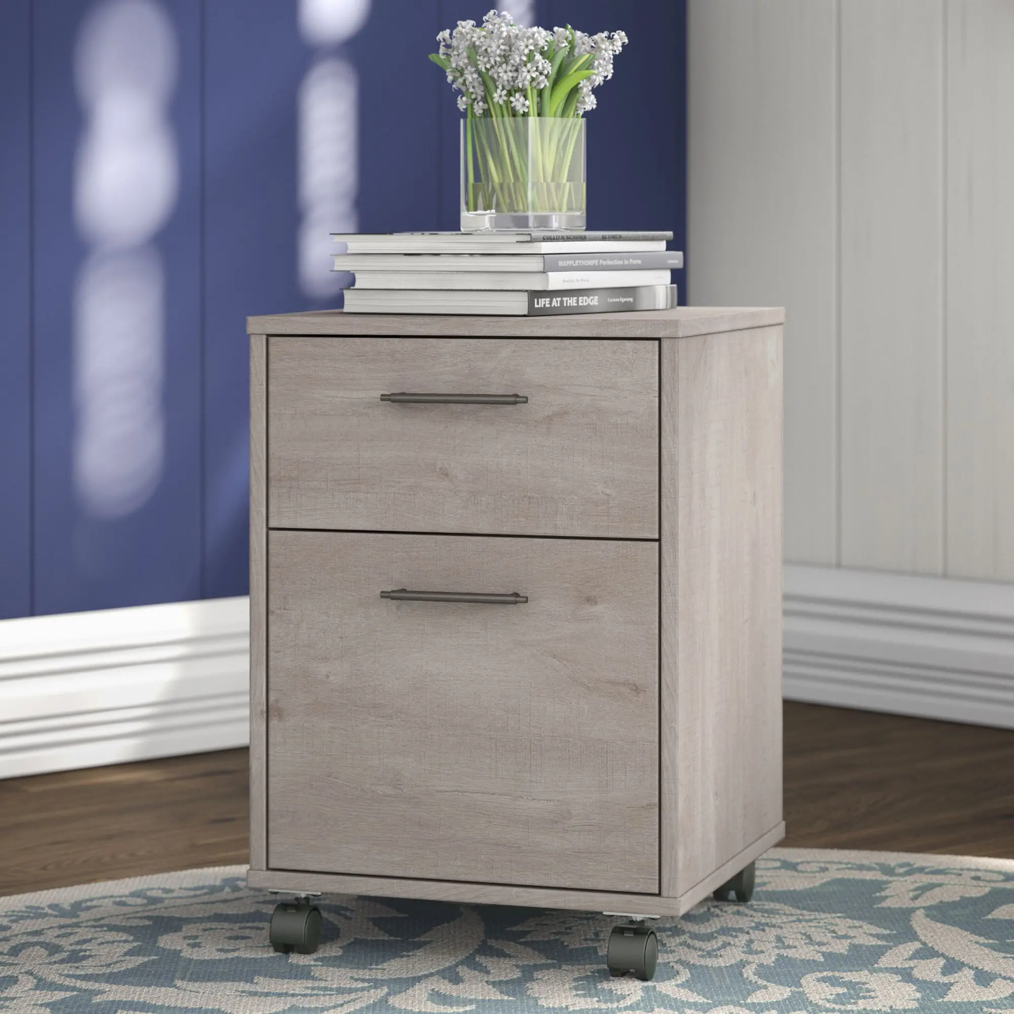 KWF116WG-03 Key West Washed Gray 2 Drawer Mobile File Cabine-1