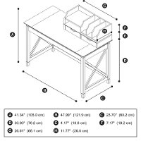 Gray Writing Desk and Organizer (48 Inch) - Key West -5