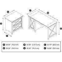 Gray Single Pedestal Desk, Lateral File (54 Inch) - Key West -5