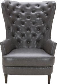 Charcoal Gray Wingback Chair - Nicole