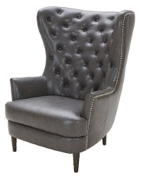 Charcoal Gray Wingback Chair - Nicole-2