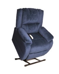 Denim Chaise Power Recliner Lift Chair