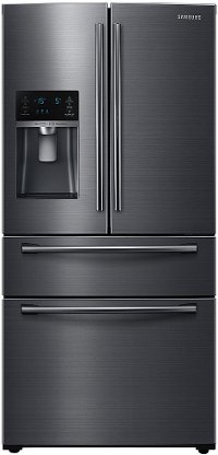 RF25HMEDBSG Samsung 24.73 cu. ft. 4 Door French Door Refrigerator with FlexZone Drawer - 33 Inch Black Stainless Steel