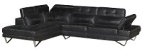 Modern Black 2 Piece Sectional Sofa - Liberty