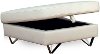 Milky White Modern Storage Ottoman - Liberty