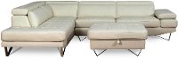 Milky White Modern 2 Piece Sectional - Liberty