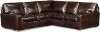 Contemporary Brown Leather 3 Piece Sectional - Mayfair