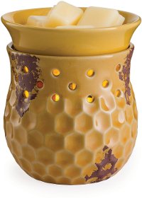 GWHNY/HONEYCOMB/2IN1 Distressed Yellow 2-In-1 Flickering Fragrance Candle Warmer - Candle Warmers