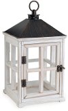 Weathered White Wooden Candle Lantern - Candle Warmers