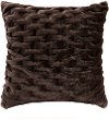 Brown Faux-Fur Square Throw Pillow - Hutchins