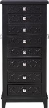 Alpha Black Lift Top Jewelry Armoire