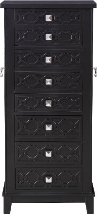 Alpha Black Lift Top Jewelry Armoire