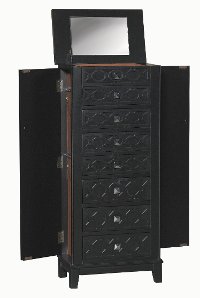 Alpha Black Lift Top Jewelry Armoire-4