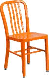 Orange Metal Indoor/Outdoor Dining Chair - Graphic