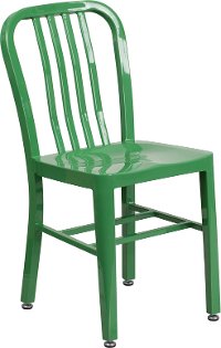 Green Metal Indoor/Outdoor Dining Chair - Graphic