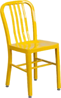 Yellow Metal Indoor/Outdoor Dining Chair - Graphic