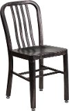 Black-Antique Gold Metal Indoor-Outdoor Chair