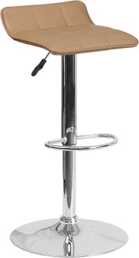 Cappuccino Adjustable Bar Stool with Chrome Base