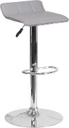 Gray Adjustable Bar Stool with Chrome Base