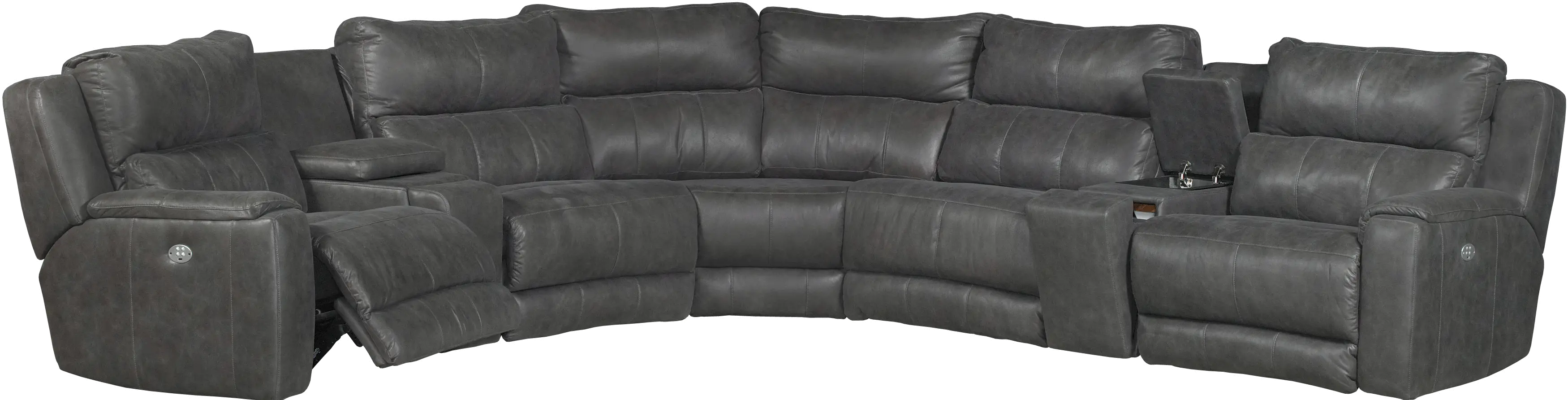 Dazzle Slate Gray 7-Piece Power Reclining Sectional-1