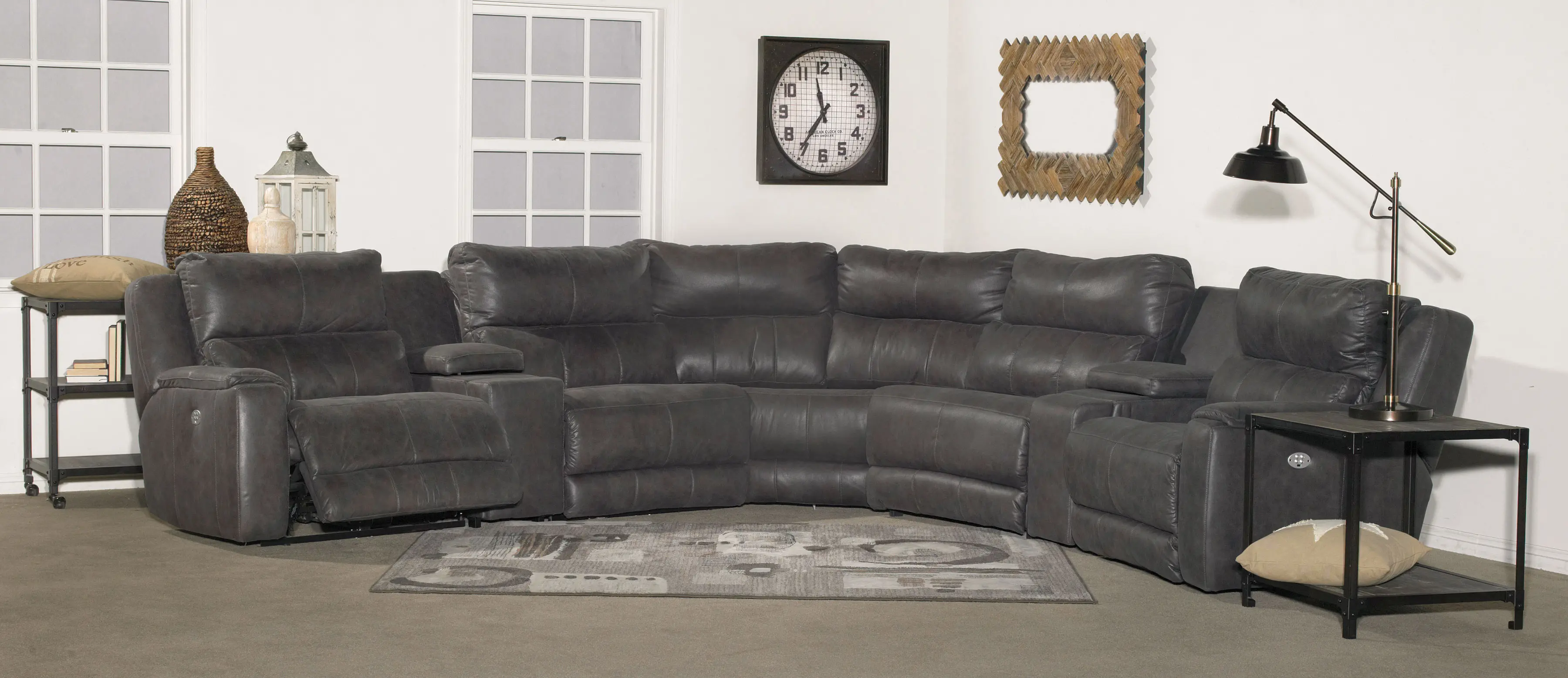 Dazzle Slate Gray 7-Piece Power Reclining Sectional-2