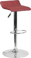 Burgundy Adjustable Bar Stool with Chrome Base
