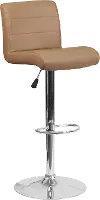 Cappuccino Vinyl Adjustable Bar Stool with Chrome Base