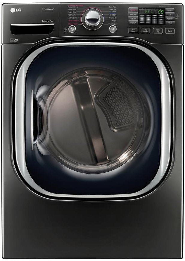 DLGX4371K LG Gas Dryer with Steam - 7.4 cu. ft. Black Stainless Steel-1