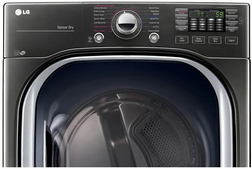 DLGX4371K LG Gas Dryer with Steam - 7.4 cu. ft. Black Stainless Steel-2