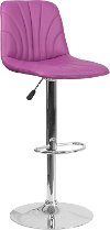 Purple Vinyl Adjustable Bar Stool with Chrome Base