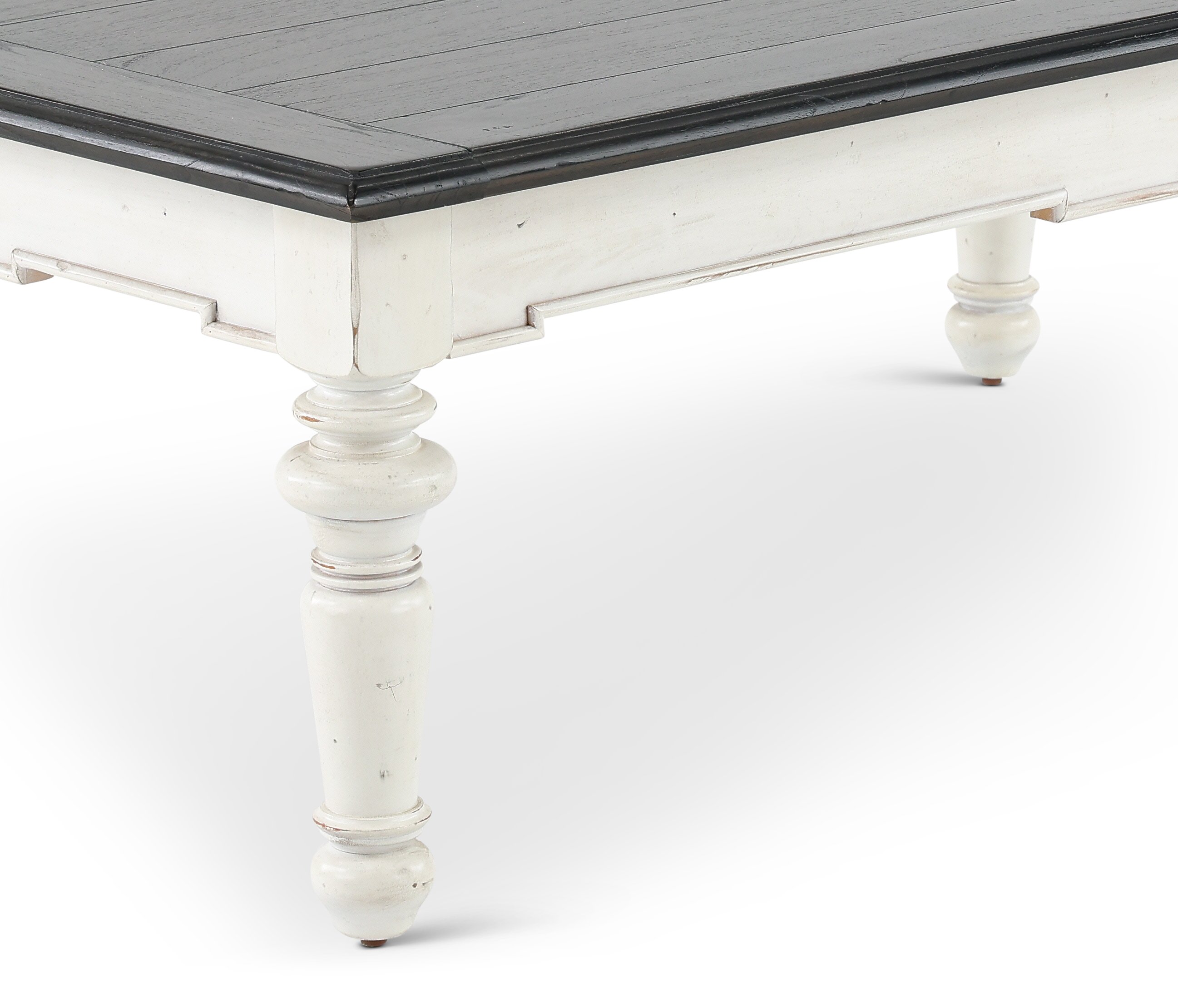 European Cottage Charcoal Gray & White Coffee Table-3