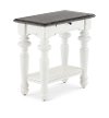 European Cottage Charcoal Gray & White Chair Side Table-2