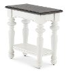 European Cottage Charcoal Gray & White Chair Side Table-4